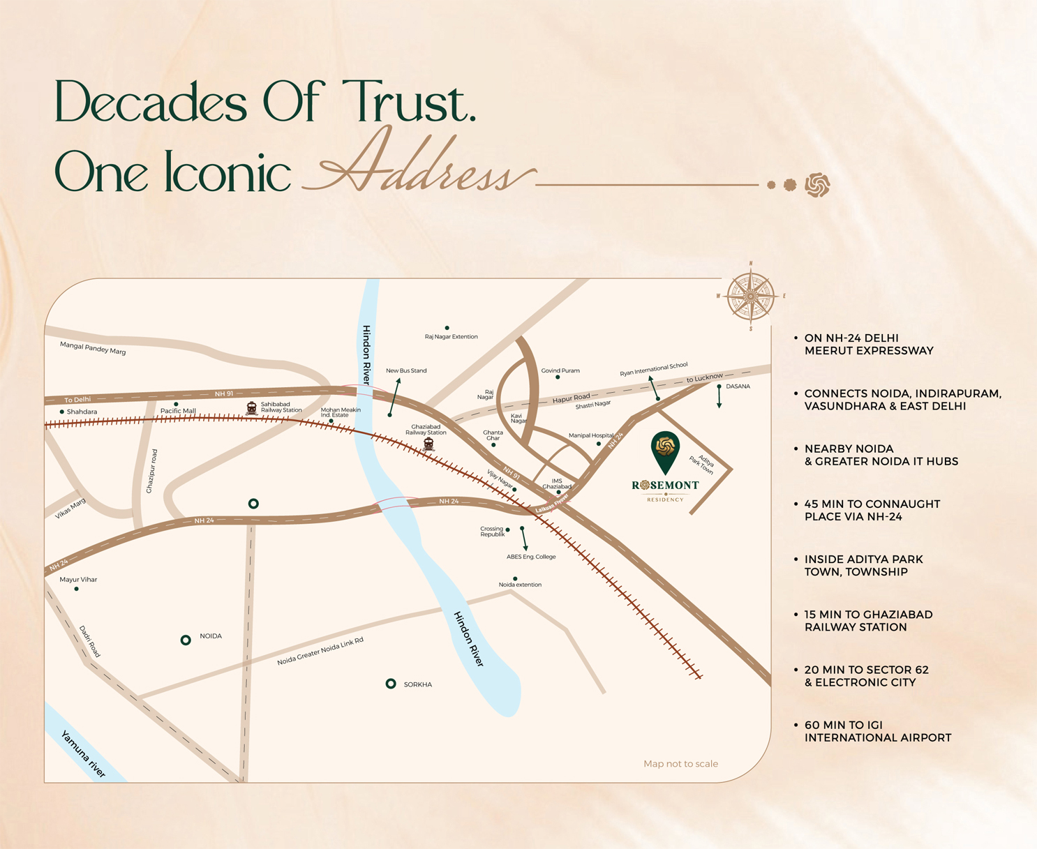 Aditya Rosemont Residency Location Map